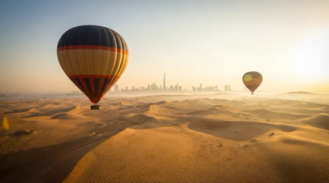 Panoramic view of the launch field at dawn