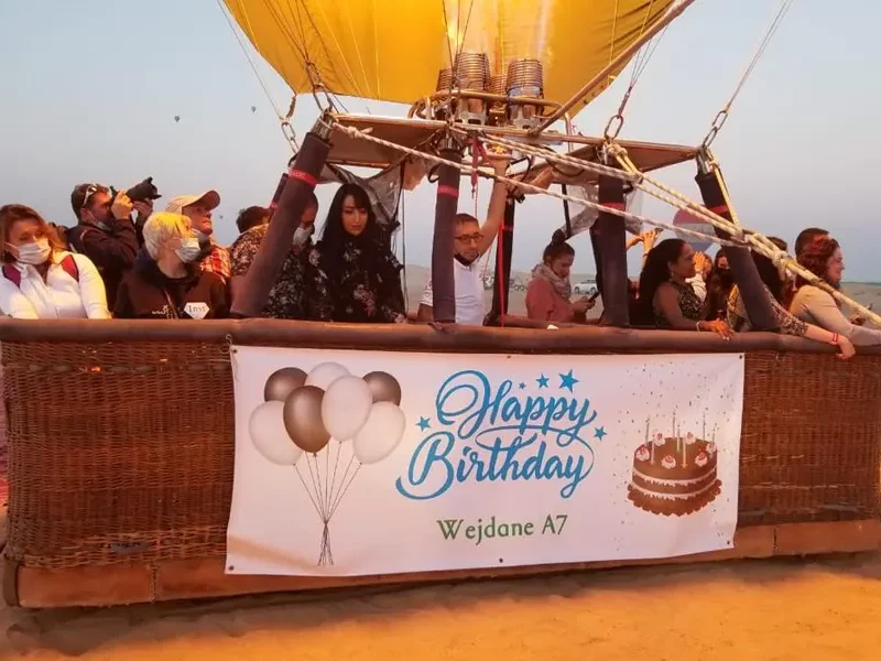 Birthday Banner Display on Balloon