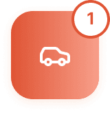 Step 1 icon featuring a white 4x4