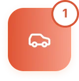 Step 1 icon featuring a white 4x4